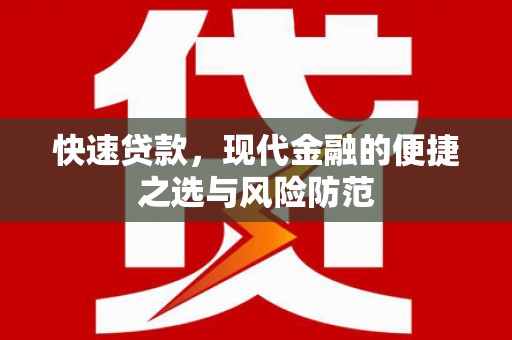 那玛夏快速贷款，现代金融的便捷之选与风险防范