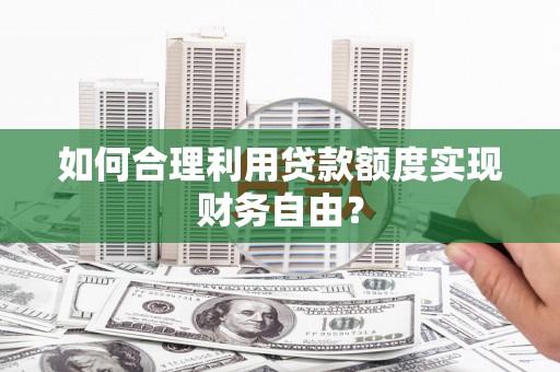 那玛夏如何合理利用贷款额度实现财务自由？