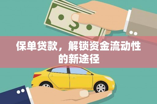 那玛夏保单贷款，解锁资金流动性的新途径