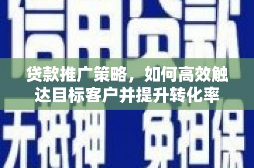 那玛夏贷款推广策略，如何高效触达目标客户并提升转化率