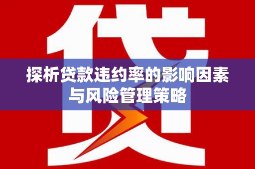 那玛夏探析贷款违约率的影响因素与风险管理策略