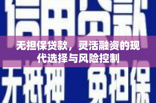 那玛夏无担保贷款，灵活融资的现代选择与风险控制