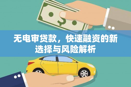 那玛夏无电审贷款，快速融资的新选择与风险解析