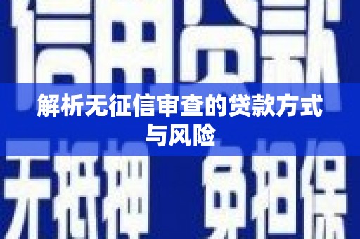 那玛夏解析无征信审查的贷款方式与风险