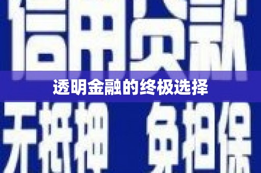 那玛夏透明金融的终极选择