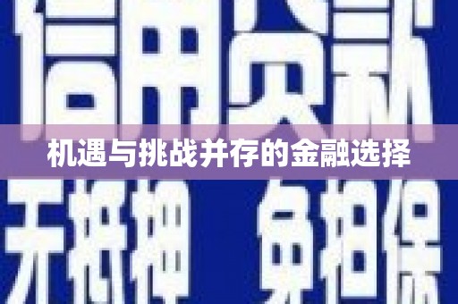 那玛夏机遇与挑战并存的金融选择