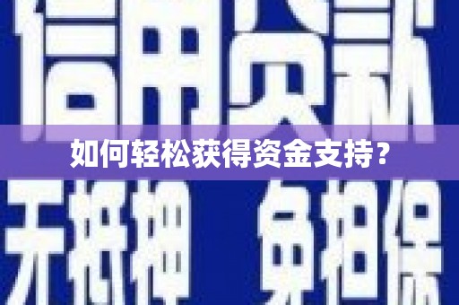 那玛夏如何轻松获得资金支持？